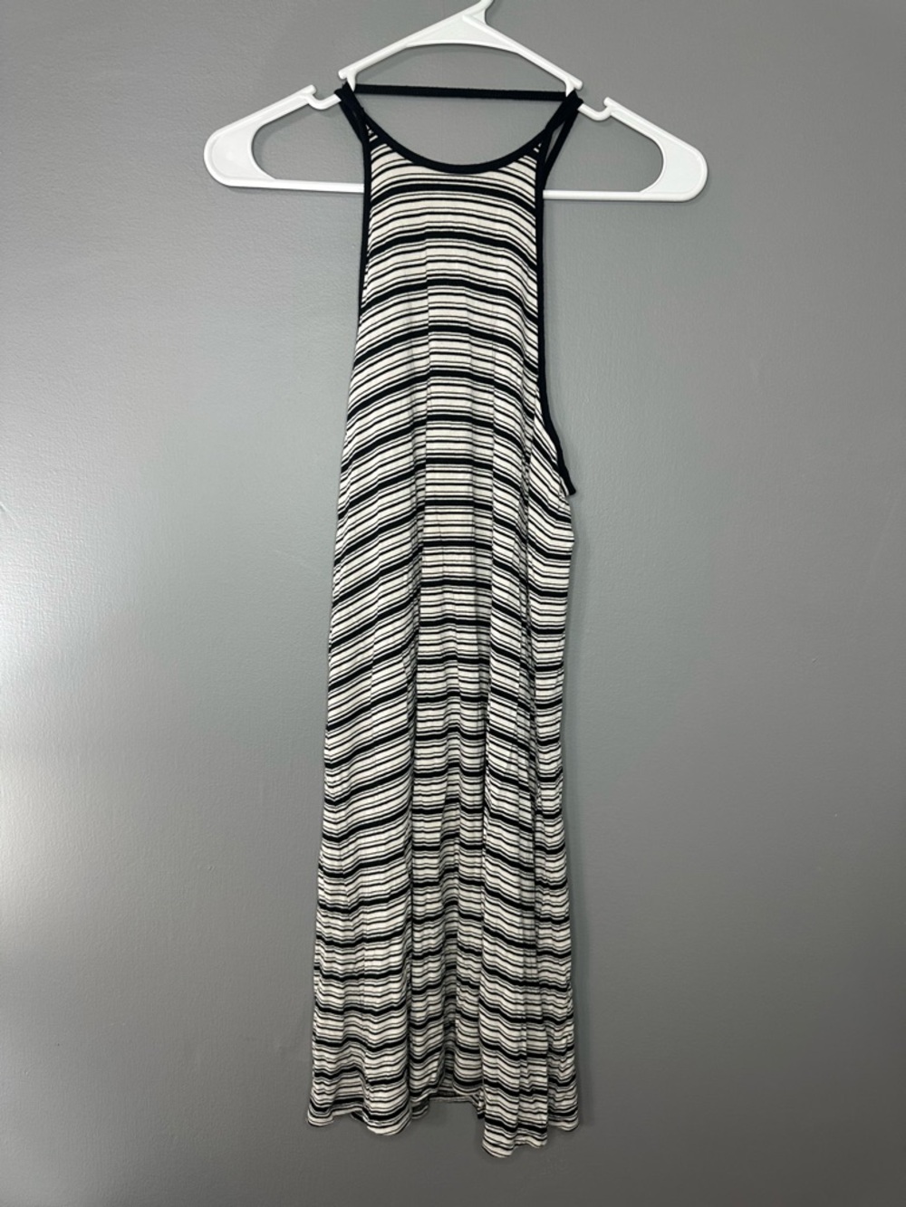 American Eagle outfitters women’s Striped Black & White Halter Maxi Dress